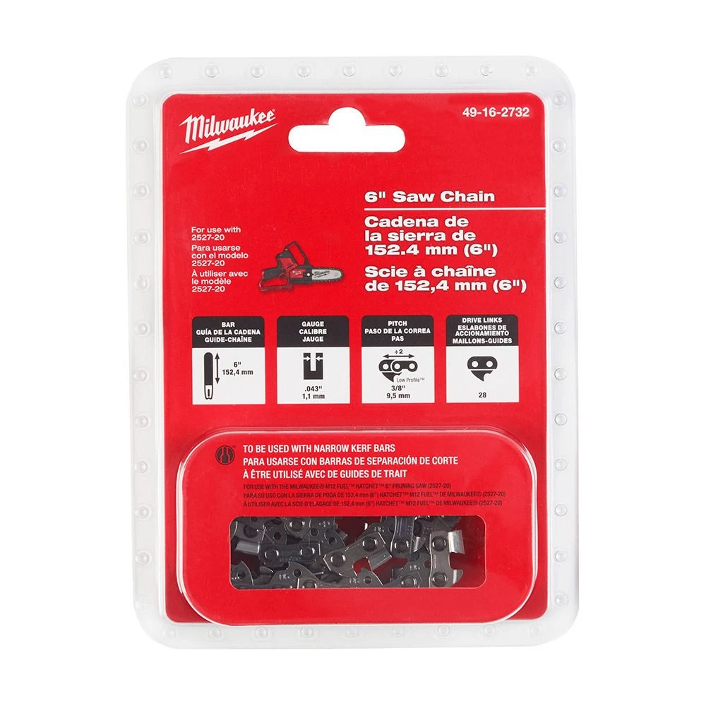 Milwaukee Tool Saw Chain, 49-16-2732, 6 IN 1 Milwaukee Tool Saw Chain, 49-16-2732, 6 IN