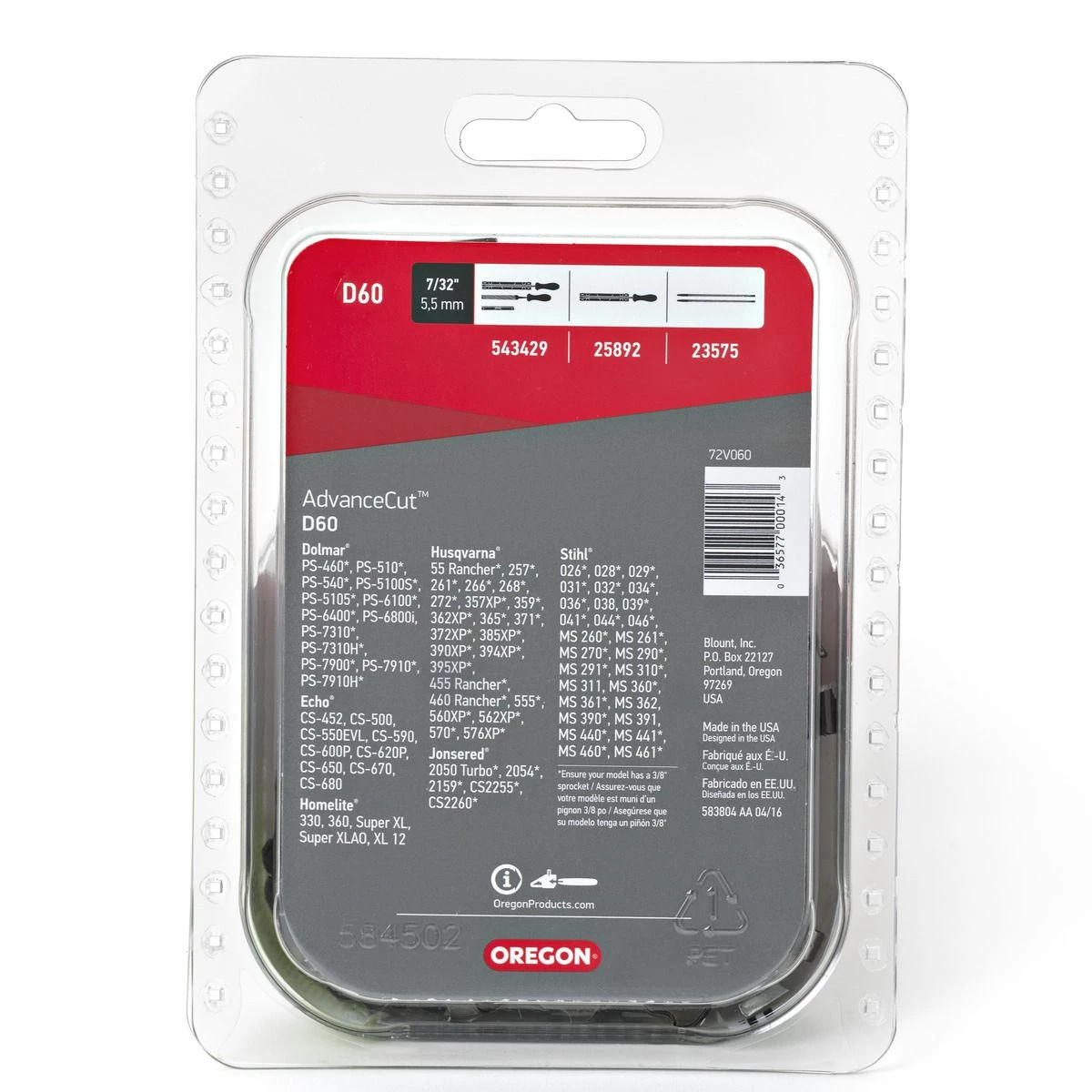 Oregon AdvanceCut Saw Chain, 16 IN, D60 4 Oregon AdvanceCut Saw Chain, 16 IN, D60 - Image 4