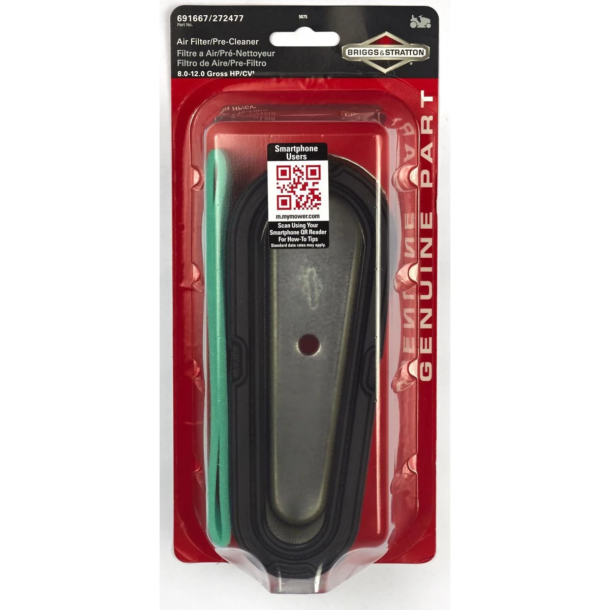 Briggs And Stratton Air Filter (DIY Package Version of 691667), 5075K 1 Briggs And Stratton Air Filter (DIY Package Version of 691667), 5075K