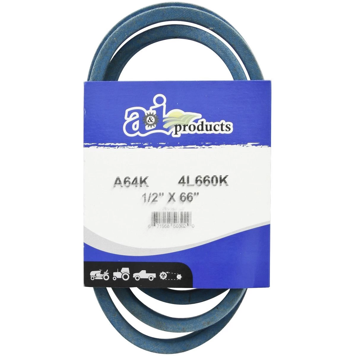 A&i Products Aramid Blue V-Belt, A64K, 1/2 IN x 66 IN 1 A&i Products Aramid Blue V-Belt, A64K, 1/2 IN x 66 IN