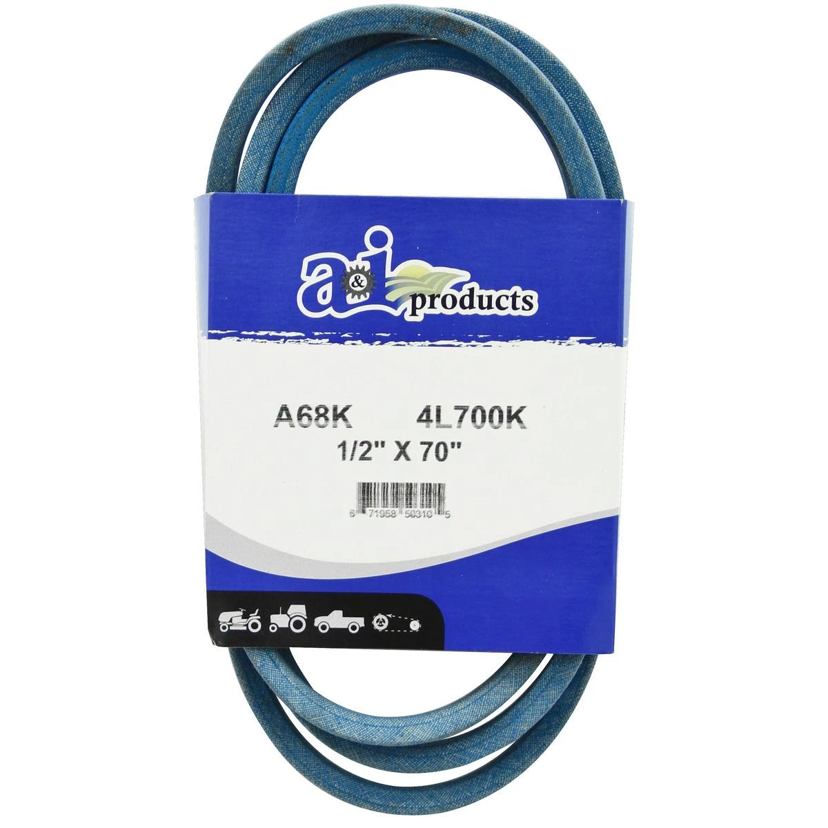A&i Products Aramid Blue V-Belt, A68K, 1/2 IN x 70 IN 1 A&i Products Aramid Blue V-Belt, A68K, 1/2 IN x 70 IN
