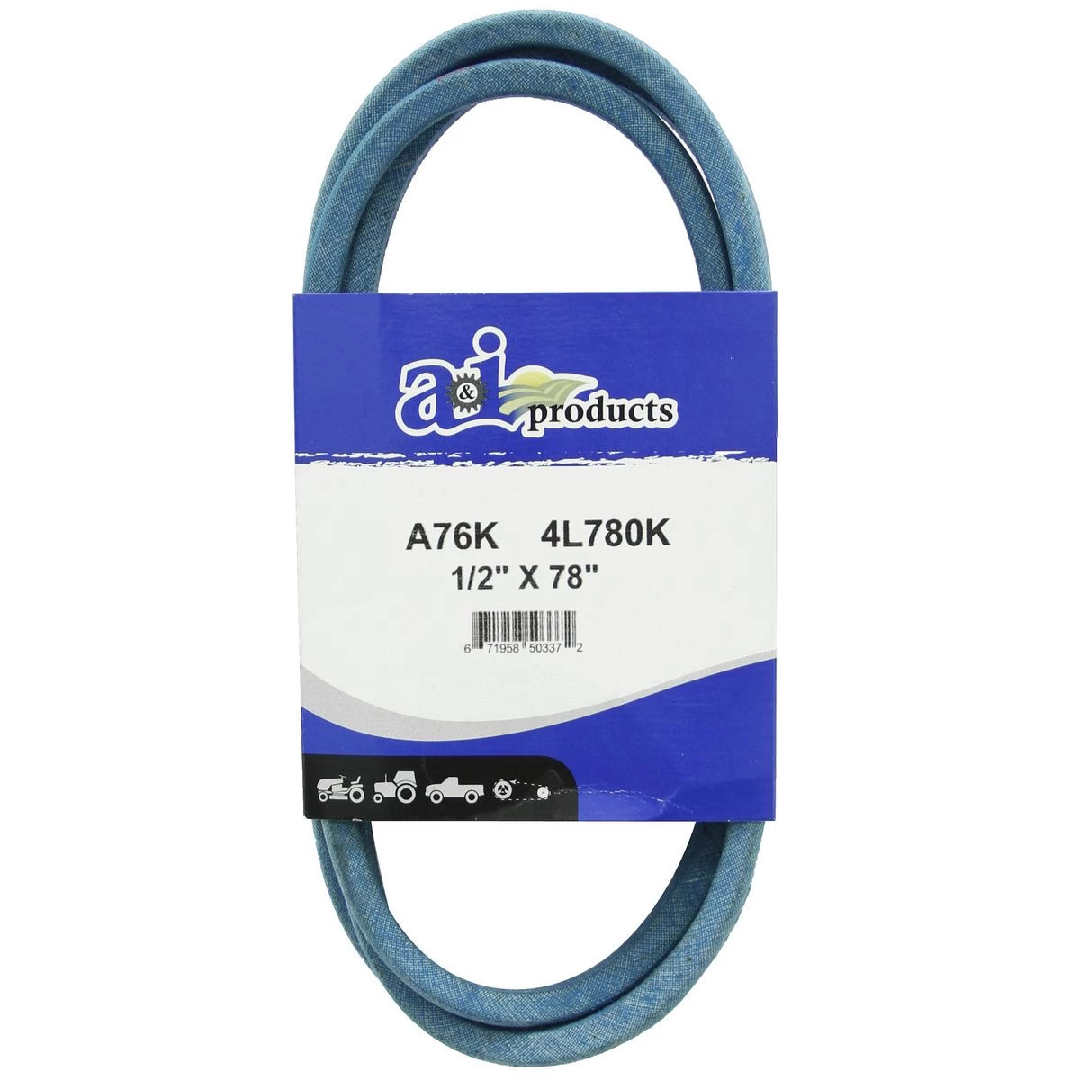A&i Products Aramid Blue V-Belt, A76K, 1/2 IN x 78 IN 1 A&i Products Aramid Blue V-Belt, A76K, 1/2 IN x 78 IN