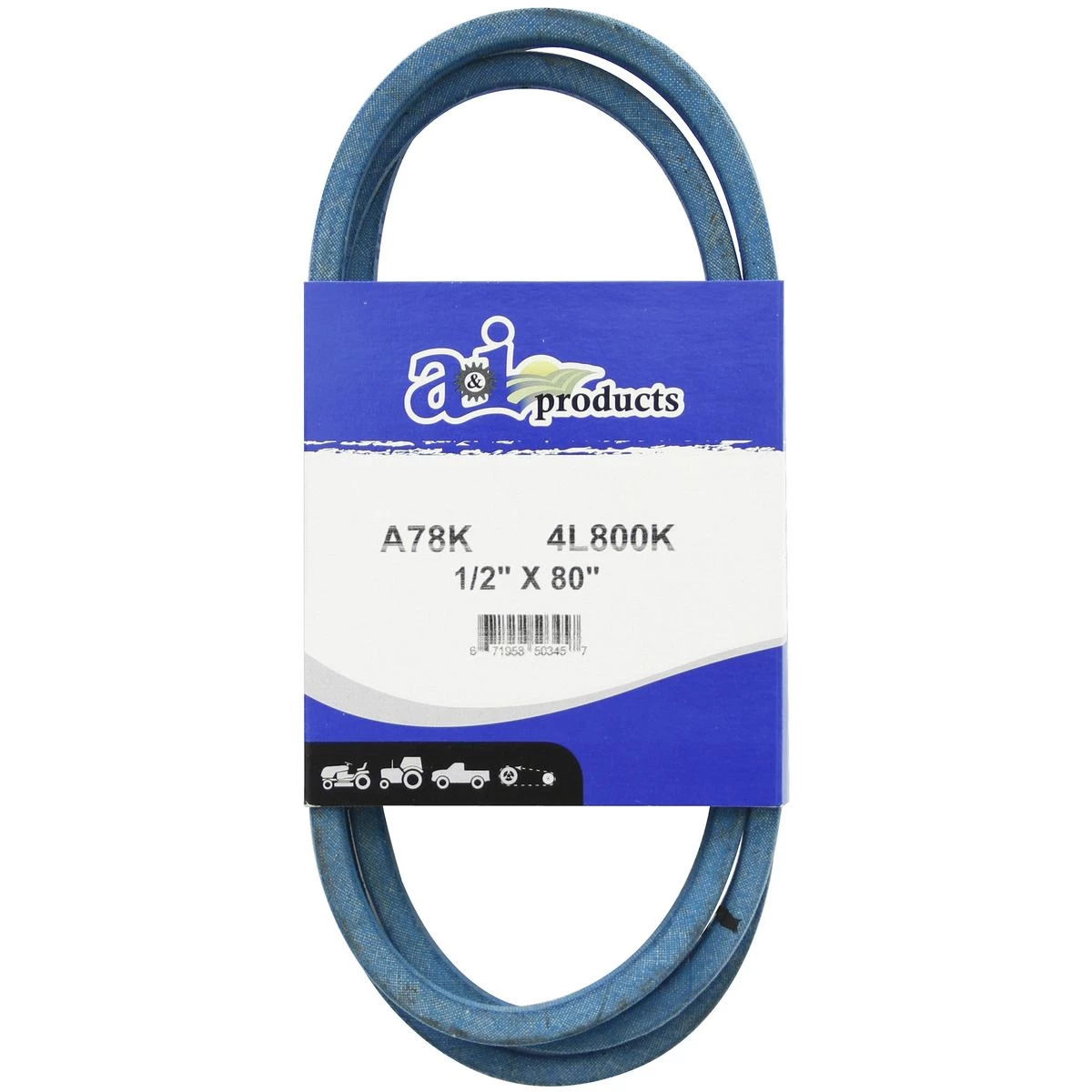 A&i Products Aramid Blue V-Belt, A78K, 1/2 IN x 80 IN 1 A&i Products Aramid Blue V-Belt, A78K, 1/2 IN x 80 IN