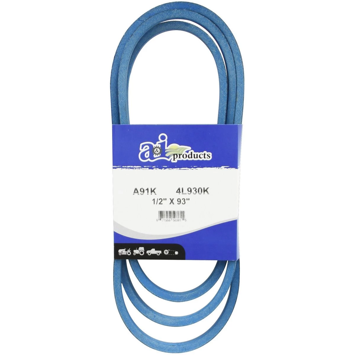 A&i Products Aramid Blue V-Belt, A91K, 1/2 IN x 93 IN 1 A&i Products Aramid Blue V-Belt, A91K, 1/2 IN x 93 IN