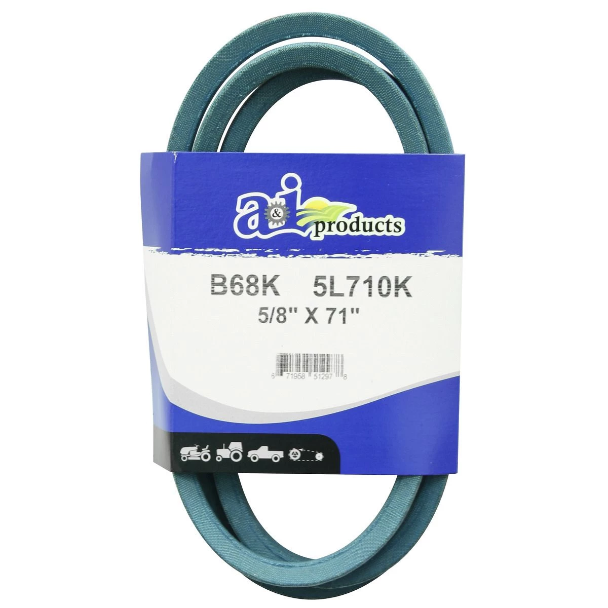 A&i Products Aramid Blue V-Belt, B68K, 5/8 IN x 71 IN 1 A&i Products Aramid Blue V-Belt, B68K, 5/8 IN x 71 IN