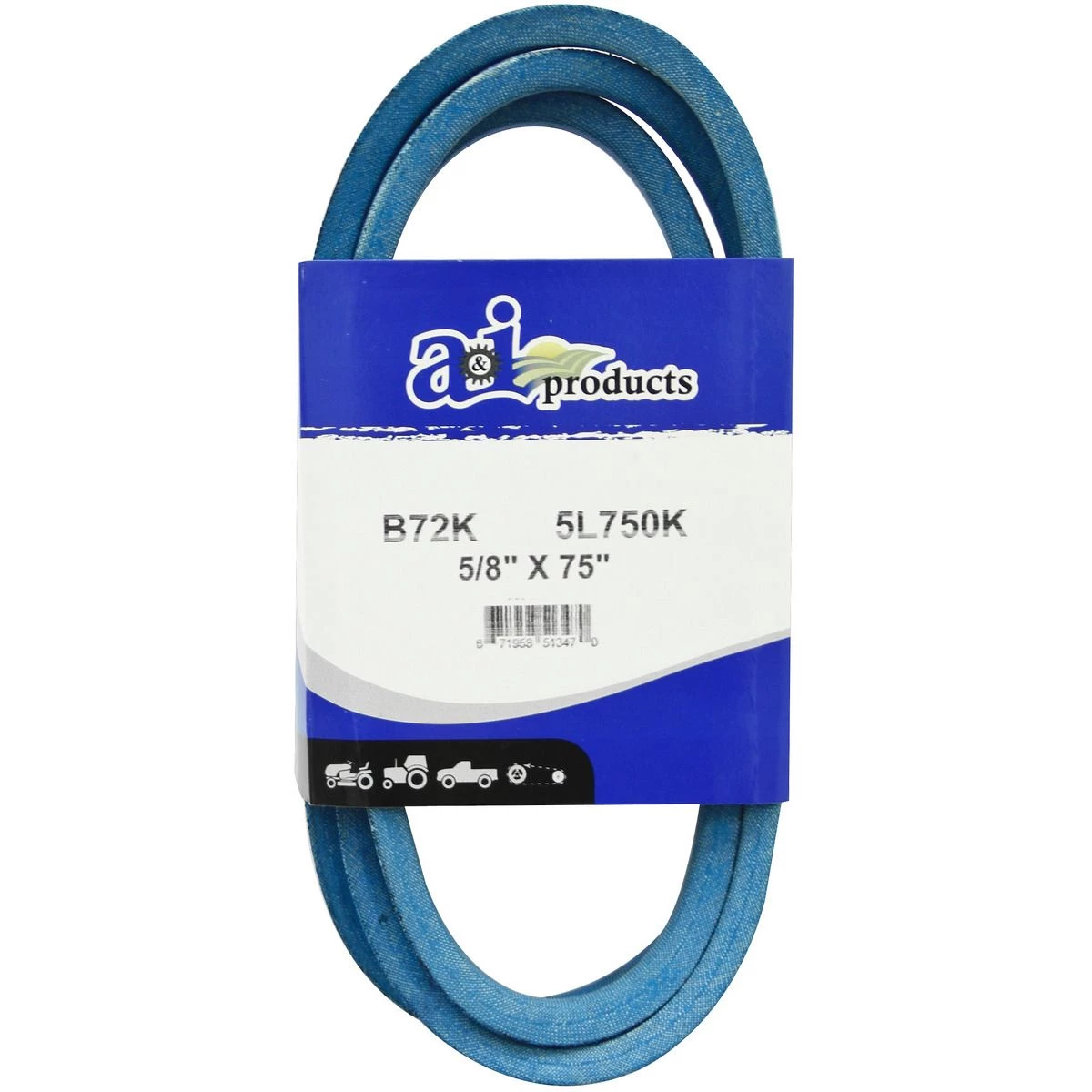 A&i Products Aramid Blue V-Belt, B72K, 5/8 IN x 75 IN 1 A&i Products Aramid Blue V-Belt, B72K, 5/8 IN x 75 IN