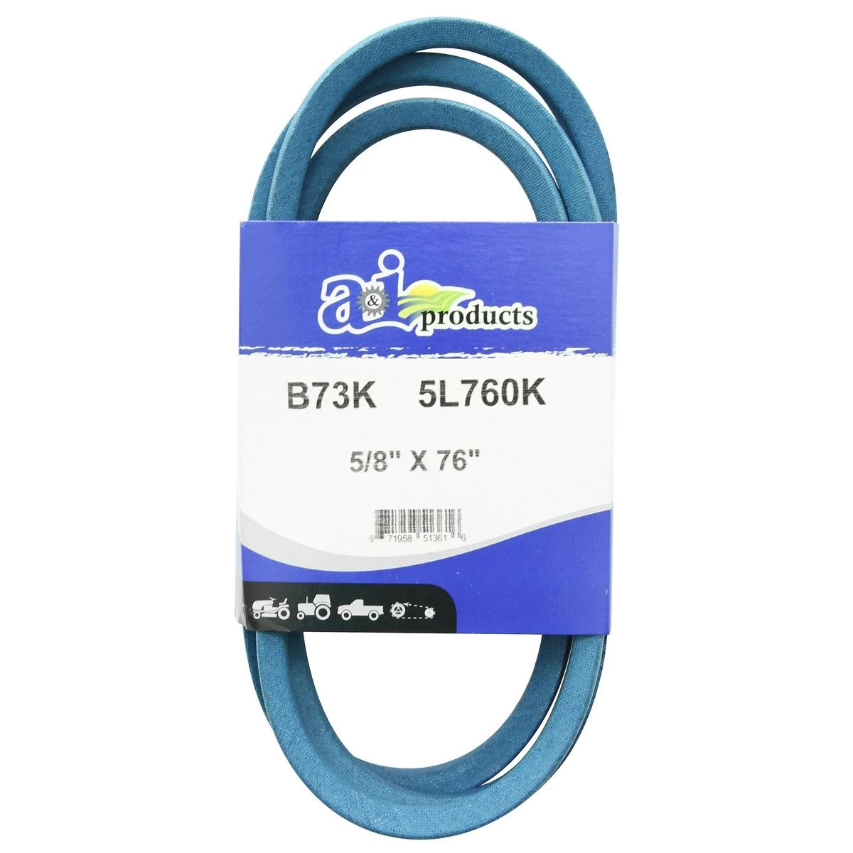 A&i Products Aramid Blue V-Belt, B73K, 5/8 IN x 76 IN 1 A&i Products Aramid Blue V-Belt, B73K, 5/8 IN x 76 IN