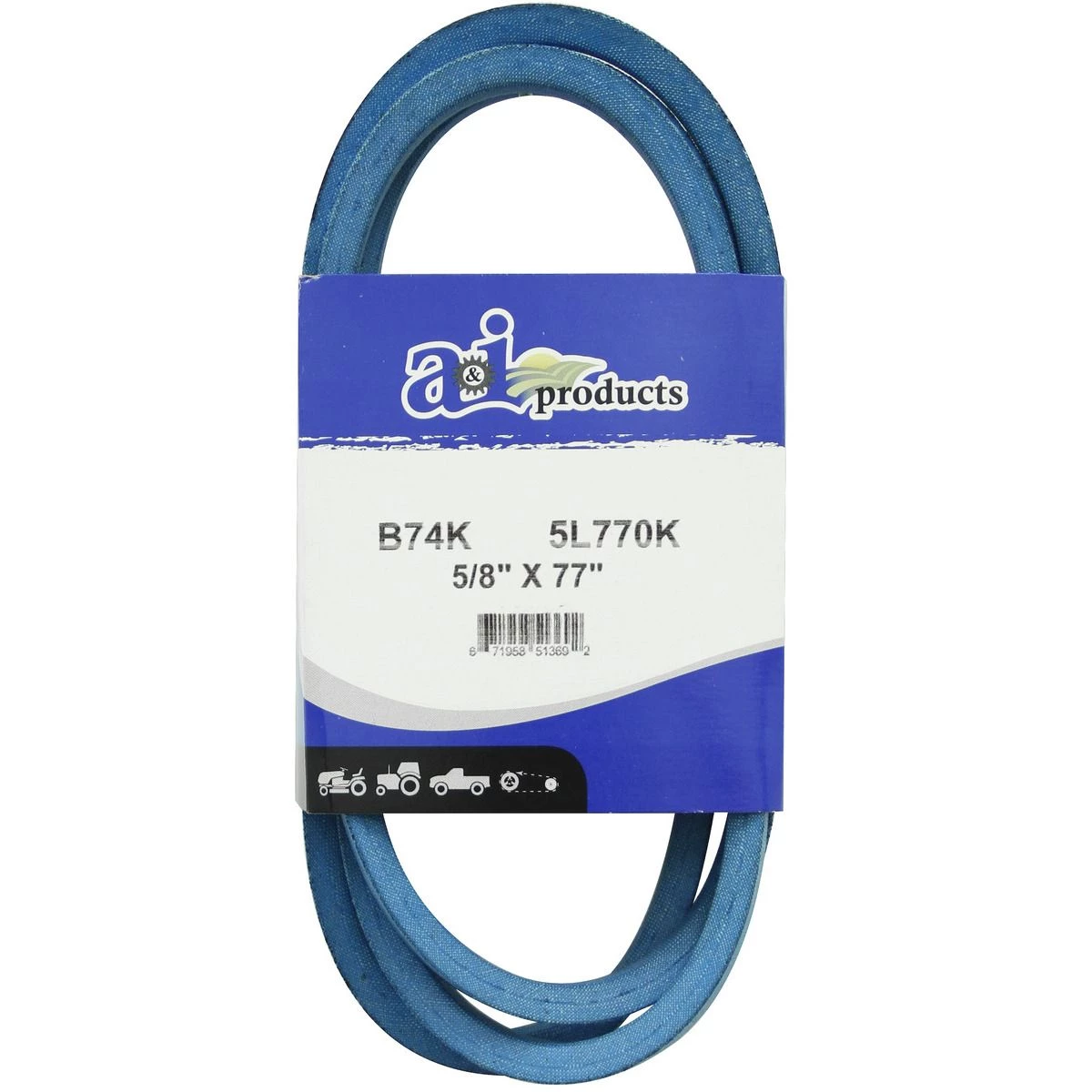 A&i Products Aramid Blue V-Belt, B74K, 5/8 IN x 77 IN 1 A&i Products Aramid Blue V-Belt, B74K, 5/8 IN x 77 IN